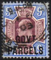 1902 Govt Parcels 9d Dull Purple And Ultramarine SG O77, Scarce With Part Dated Cds.  For More Images, Please... - Zonder Classificatie