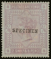 1883 2s6d Lilac On Blued Paper With "SPECIMEN" Overprint, SG 175s, Fine Mint With Insignificant Rust Mark On Gum.... - Andere & Zonder Classificatie