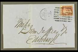 1871 AZEMAR MACHINE CANCEL (Aug) Entire To Edinburgh, With 1d Red Tied Good Cancel With Town Die Level. For More... - Other & Unclassified