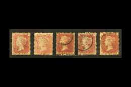 1858-79 1d Reds With Circular Cancels, Plates 93, 94, 167, 196 And 206, Mostly Good. (5 Stamps) For More Images,... - Sonstige & Ohne Zuordnung