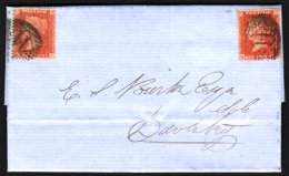 1857 1D TRANSITIONAL SHADES 1857 (17 April) Cover To Daventry Bearing Two Transitional 1d Orange-brown, SG Spec.... - Andere & Zonder Classificatie
