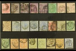 1855-80 USED SURFACE PRINTED SELECTION Presented On A Stock Card. Includes 1855 4d Rose, 1862-64 6d, 1865-73 6d... - Sonstige & Ohne Zuordnung