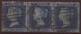 1854 - 7 2d Blue Pl 6, Wmk Large Crown, Perf 14, SG 35, Fine Used Strip Of 3 With Irish Cancel. For More Images,... - Sonstige & Ohne Zuordnung