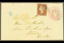 1852 (17 Apr) 1d Postal Stationery Envelope From Dawlish To Ware, Uprated With 1d Red Imperf, Tied By "239"... - Sonstige & Ohne Zuordnung