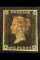 1840 1d Black, "EE" Plate 8, Very Fine Used With 4 Margins & Red Maltese Cross Cancellation. For More Images,... - Non Classés