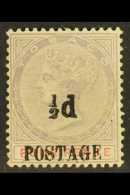 1896 ½d On 4d Lilac & Carmine (Fiscal), SG 33, Very Fine Lightly Hinged Mint For More Images, Please... - Trinidad En Tobago (...-1961)