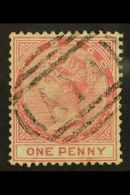 1879 1d Rose, Wmk Crown CC, SG 1, Fine Used With Neat "A14" Numeral, Couple Of Blunt Perfs At Right. For More... - Trinité & Tobago (...-1961)