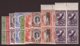 1942-49 PICTORIAL Complete Script Watermark Set SG 74/82, In Fine Never Hinged Mint Blocks Of Four. (36 Stamps)... - Tonga (...-1970)