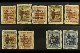 SPANISH GUINEA LOCAL ISSUES 1936-37 Surcharges Seven Different Values To 1p On 2c And 1937 50c Opts Both Colours,... - Andere & Zonder Classificatie