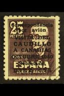 1950 10c On 25p Air Caudillo's Visit To The Canary Islands, Variety "without Control Figures", SG 1151A, Fine Used... - Other & Unclassified