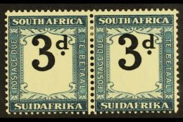 POSTAGE DUE VARIETY 1932-42 3d Black & Prussian Blue, Pair With VALUE SHIFTED UPWARDS (touching Frame At Top),... - Unclassified