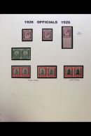 OFFICIALS 1926-50 FINE MINT COLLECTION - NUMBER OF OVERPRINT VARIETIES - Includes 1926 2d, ½d & 1d;... - Unclassified