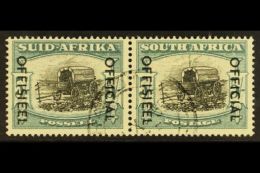 OFFICIAL VARIETY 1950-4 5s Black & Pale Blue-green With "Thunderbolt" Variety (stamp Listed In Union Handbook... - Unclassified