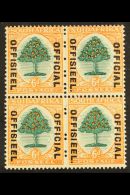 OFFICIAL VARIETY 1930-47 6d Stop Varieties On English & Afrikaans Stamps, SG O16a/b, Very Fine Mint Block Of... - Zonder Classificatie