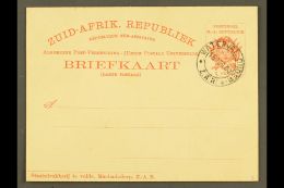 TRANSVAAL (ZAR) POSTAL STATIONERY 1900 1d Postal Card, H&G 7, Very Fine With WATERVAAL ONDER / Z.A.R Cto... - Unclassified