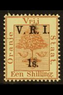 ORANGE FREE STATE 1s On 1s Brown, Level Stops, Clear DOUBLING Of "R" In "V.R.I." Ovpt And "s" In "1s" Surcharge,... - Unclassified