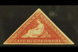 CAPE OF GOOD HOPE 1855 1d Deep Rose Red On White Paper, SG 5b, Very Fine Mint No Gum. Large Margins All Round And... - Ohne Zuordnung