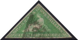 CAPE OF GOOD HOPE 1863-64 1s Bright Emerald-green, SG 21, Used With Margins And Small Part Triangular Pmk. Lovely... - Ohne Zuordnung