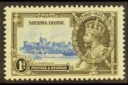 1935 1d Ultramarine & Grey-black Jubilee With LIGHTNING CONDUCTOR Variety, SG 181c, Fine Never Hinged Mint,... - Sierra Leona (...-1960)