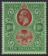 1921 10s Red And Green On Green, Wmk Script CA, SG 146, Very Fine Mint. For More Images, Please Visit... - Sierra Leone (...-1960)