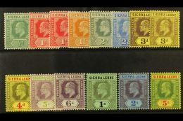 1907-12 Set To 5s, SG 99/110, With Both 1d And 3d Shades Or Papers, Fine Mint. (14) For More Images, Please Visit... - Sierra Leona (...-1960)