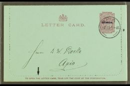 1915 LETTER CARD 1d Dull Claret On Blue, Inscription 94mm, H&G 1a, Posted Locally, Apia 12.05.15, Clean &... - Samoa (Staat)