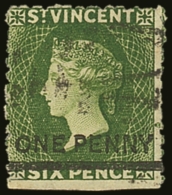 1881 1d On 6d Bright Green, SG 34, Very Fine Used For More Images, Please Visit... - St.Vincent (...-1979)