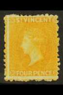 1869 No Watermark 4d Yellow, SG 12, Fine Mint. For More Images, Please Visit... - St.Vincent (...-1979)