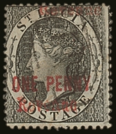 1883 1d Black Postal Fiscal, Variety "Revenue Printed DOUBLE At Foot And At Top",  SG F21b, With Neat A11 Cancel. ... - St.Lucia (...-1978)