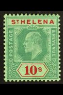 1908-11 10s Green & Red/green, SG 70, Very Fine Mint For More Images, Please Visit... - St. Helena