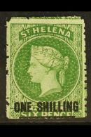 1864-80 (wmk Crown CC , Perf 12½) 1s Deep Yellow-green (Type B), SG 18, Fine Mint With Original Gum. For... - Sint-Helena