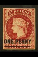 1863 1d Lake (Type A), SG 3, Mint No Gum, A "Gem" Example With 4 Margins & Lovely Appearance For More Images,... - St. Helena
