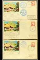 1938 Three Special Cacheted "Pitcairn Island / Radio Communication" Covers, Each Bearing New Zealand 1d Stamp Tied... - Pitcairn Islands