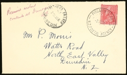 1933 (2 May) Env To Dunedin Bearing NZ 1d Admiral Tied Neat "PITCAIRN ISLAND / N.Z POSTAL AGENCY" Cds With The... - Pitcairn
