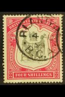 1897-1900 4s Black & Carmine, Wmk Crown CC, SG 50, Very Fine Used. For More Images, Please Visit... - Nyasaland (1907-1953)