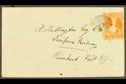 1872 "KAIPARA RAILWAY" COVER Bearing 1871-73 2d Orange, SG 133, Tied By Barred Cancel, Addressed To A Civil... - Otros & Sin Clasificación