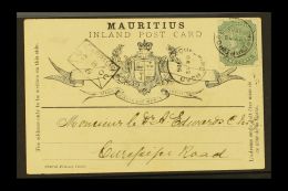 1906 (22 Oct) Formular Card With QV 2c Green Adhesive Tied By Curepipe Road Cds; Alongside "envelope" Carrier... - Maurice (...-1967)