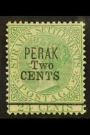 PERAK 2c On 24c Green (Type 33), SG 50, Very Fine Mint. For More Images, Please Visit... - Autres & Non Classés