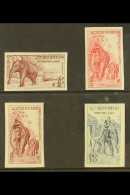 IMPERF COLOUR TRIALS 1958. Laotian Elephant Issue 2k, 5k (x2 Different) & 10k IMPERF Single Colour Trials.... - Laos