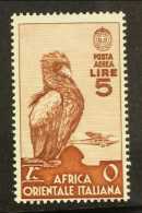 ITALIAN EAST AFRICA 1938 (Feb-Apr) 5L Reddish-brown Air, Sass A9, Very Fine Mint. For More Images, Please Visit... - Sonstige & Ohne Zuordnung