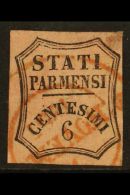 PARMA NEWSPAPER STAMPS - 1853 6c Deep Rose, Sass 1, Good Used With Red Cds Cancel. Corner Thin, Still Pretty. For... - Non Classificati