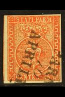 PARMA 1853 15c Vermilion, Sass 7, Very Fine Used With Clear To Large Margins All Round And Neat 2 Line Parma... - Sin Clasificación