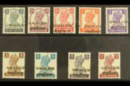 GWALIOR 1949 Alizah Press Ovpt Set, SG 129/137, Very Fine Never Hinged Mint. (9 Stamps) For More Images, Please... - Andere & Zonder Classificatie