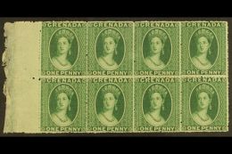 1862 1d Green, SG 2, Superb Mint Marginal Block Of 8 (4 X 2) With Full Original Gum And Beautiful Original Colour.... - Granada (...-1974)