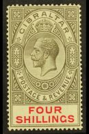 1921-27 4s Black & Carmine, SG 100, Fine Mint For More Images, Please Visit... - Gibilterra