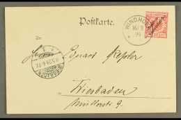 SOUTH WEST AFRICA 1899 (16 Mar) Picture Postcard To Germany Bearing 10pf Diagonal Opt Tied By Very Fine "WINDHOEK"... - Andere & Zonder Classificatie