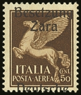 ZARA (ZADAR) 1943 50c Sepia "BESETZUNG / ZARA / DEUTSCHE" Vertically Shifted Overprint Variety, Michel 24 F I,... - Autres & Non Classés