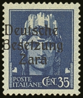 OCCUPATION OF ZARA 1943 35c Blue Overprinted Type II, Sass S7, Superb NHM.  Cat €500. (£425) For More... - Other & Unclassified