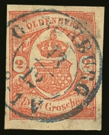 OLDENBURG 1861 2g Red Imperf With Variety "DEFORMITY TO UPPER RIGHT CORNER", Michel 13, Very Fine Appearing With 4... - Otros & Sin Clasificación
