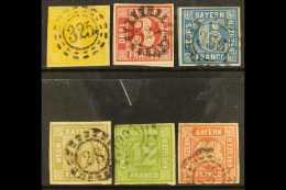 BAVARIA 1862 Imperfs Set, Michel 8/13, Fine Used With 4 Margins. Pretty. (6 Stamps) For More Images, Please Visit... - Otros & Sin Clasificación